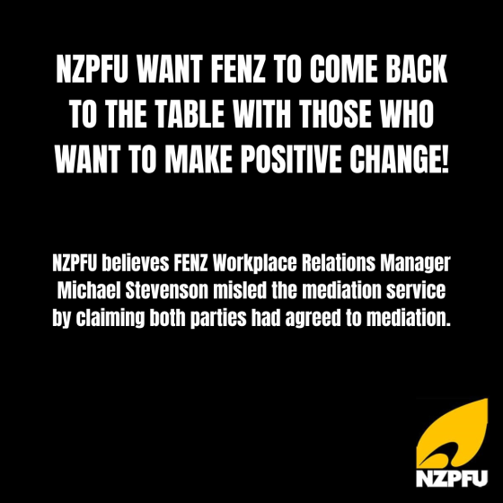 NZPFU WANT FENZ TO COME BACK TO THE TABLE WITH THOSE WHO WANT TO MAKE POSITIVE CHANGE!