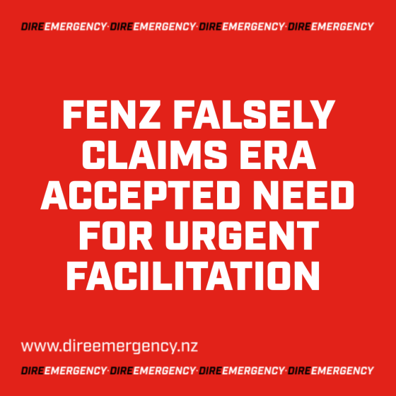 FENZ FALSELY CLAIMS ERA ACCEPTED NEED FOR URGENT FACILITATION