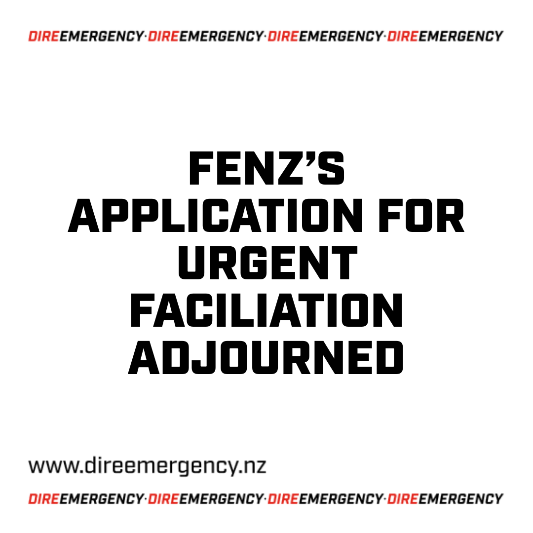 FENZ’S APPLICATION FOR URGENT FACILIATION ADJOURNED