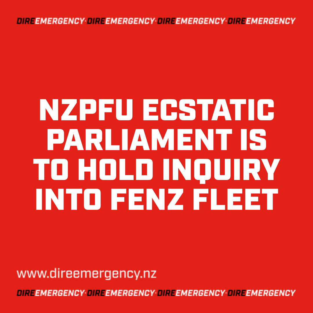 NZPFU ECSTATIC PARLIAMENT IS TO HOLD INQUIRY INTO FENZ FLEET