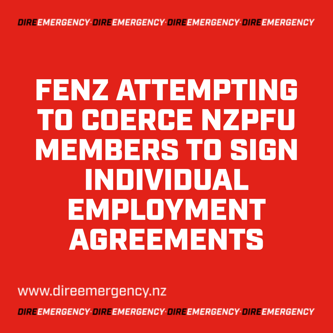FENZ ATTEMPTING TO COERCE NZPFU MEMBERS TO SIGN INDIVIDUAL EMPLOYMENT AGREEMENTS